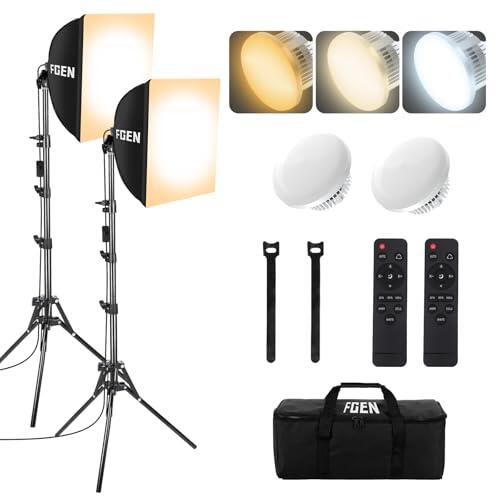 Softbox LED 85W con Control Remoto 2700-6400K con Trípode 150cm