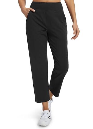 Libin Pantalones de Vestir Casuales Mujer Elástico Cintura, Traje Trabajo, Golf, Chándal, Deporte, Jogger con Bolsillos, para Oficina, Transpirables, Correr, Fitness 27", Negro XL