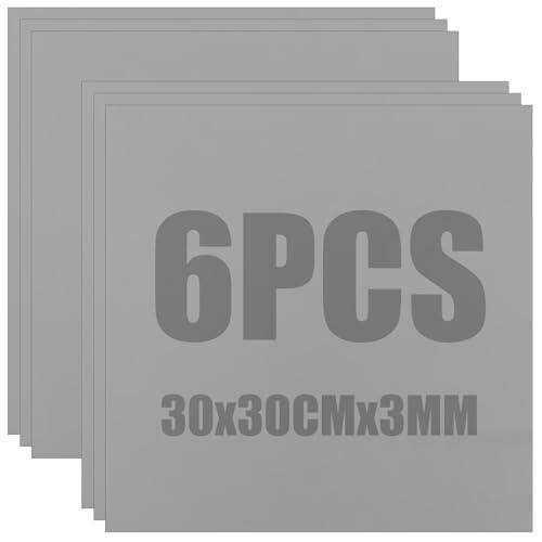APACALI 6 piezas de caucho para estampación láser de 3 mm, 30 x 30 cm para grabado láser, base suave gris para tinta, bloques de manualidades hechos a mano