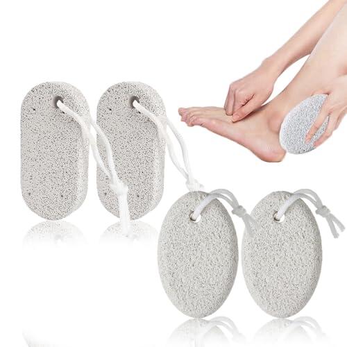 UIEXEA 4 Piezas Piedra Pómez Natural, Elimina Durezas y Callosidades de Pies y Manos, Herramientas de Pedicura de Lava