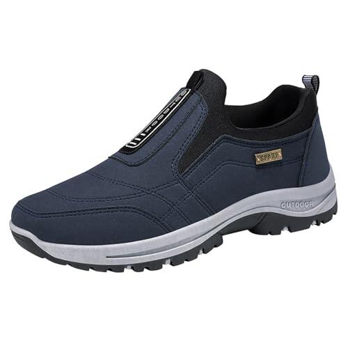 Gyaimxfu Zapatos de Senderismo sin Cordones para Hombre, Zapatos Ortopédicos Ligeros para Caminar al Aire Libre, Impermeables Antideslizantes, Ideal para Senderismo y Uso Diario