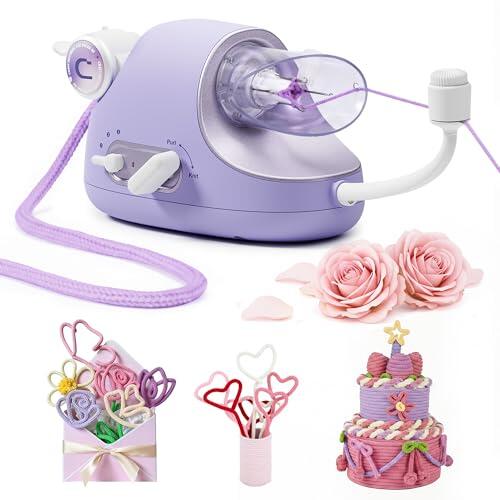 Caydo Tricotin Automatique, Machine de Tricotar Tejer, Eléctrico Máquina de Tejer Pro con 3-Velocidad Ajustable, Herramienta de Tejer Para el Hogar, DIY Máquina de Ganchillo para Adultos y Niños