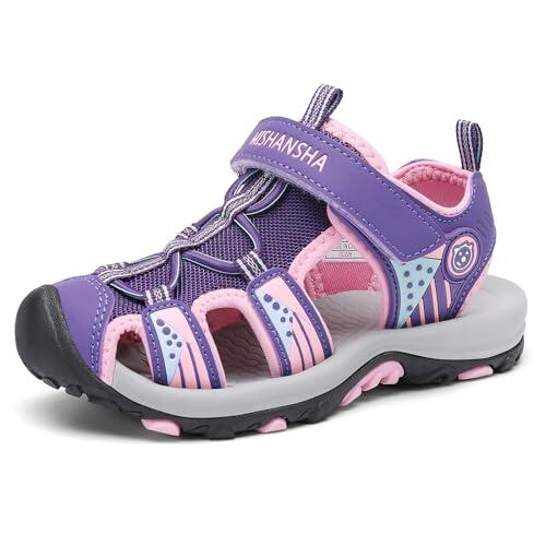 Mishansha Sandalias Deportivas Niña Verano Zapatos al Aire Libre Transpirable Punta Cerradas Morado 30 EU