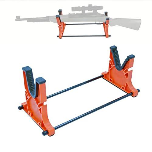 HUGDSB Soporte de Banco for Rifle, Estante Ajustable for Rango de Escopeta y Rifle, Soporte for Pistolas de Aire, Limpieza y Mantenimiento de Armas(Orange)