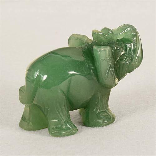 BFZOO Estatua de elefante verde, adorno de elefante, piedra de jade hecho a mano, estatua de piedra de jade verde natural, decoración, juguete en la mano, decoración del hogar, esculturas, accesorios