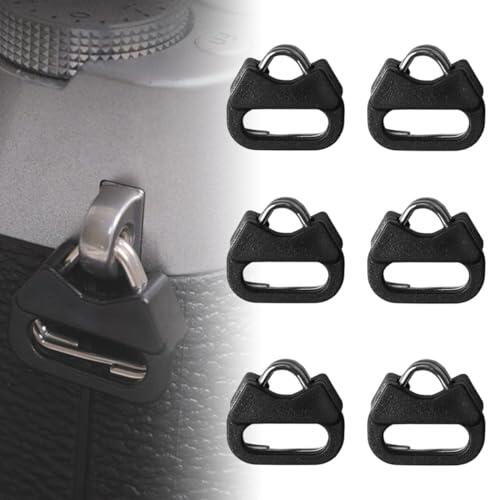 VAEIORP 6 Pcs Anillas Triangulares de Acero Inoxidable con Protector para Correas de Cámara, Correas de Hombro o Muñeca