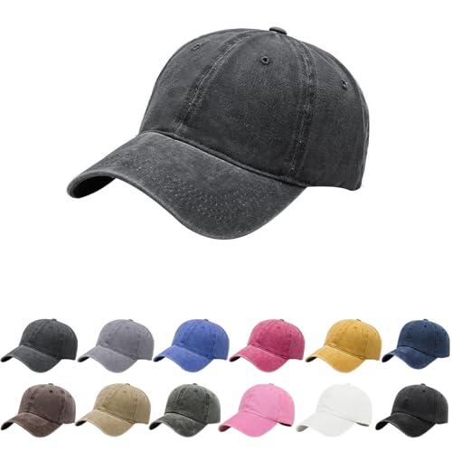 Aomig Gorra Vaquera Vintage, Gorra de béisbol Ajustable Unisex, Gorra Mujer en Apariencia gastada para Casuales Running Beisbol Tenis Golf, Gris Oscuro