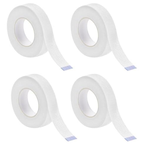 COYUN 4 rollos de cinta de microporos para extensiones de pestañas, Cinta Microporo, Cinta Microporo Eyeliner Cinta Adhesiva para Pestañas para Maquillador Personal, Pegatina de Tapar Párpado(Blanco)