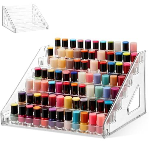 Xinxinphi 7 Niveles Organizador Esmalte Uñas, Expositor Pintauñas Acrílico Transparente, Soporte Almacenamiento Esmaltes, Estante Exhibición Tocador para Aceites Esenciales, Pintura (31x29,5x18,5 cm)