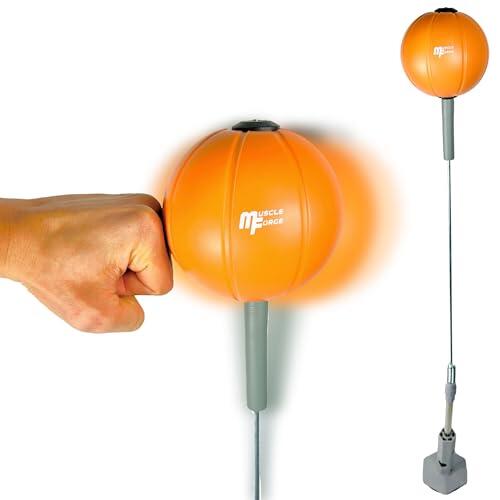 MuscleForge Punching Reflex Ball con Ventosa, Altura Ajustable 139–154 cm, Saco de Boxeo de Pie para Entrenamiento de Velocidad, Reflejos y Coordinación en Casa, Punching Ball Boxeo