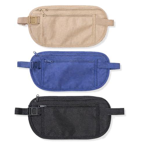 COYUN Riñonera Viaje, Juego de 3 Cinturones Ocultos, Bolsa de Viaje, Cinturón Antirrobo, Cinturón Deportivo, Cinturóns Ajustable, para Hombres y Mujeres, Viajes, Correr