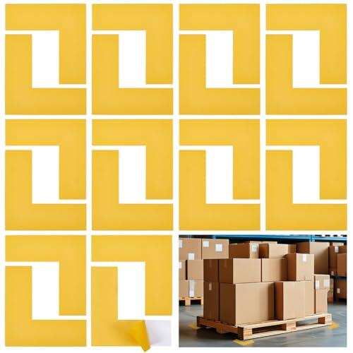 BENECREAT 20 marcador de Suelo Duradero En Forma de L, Adhesivo de Esquina para Marcar la Ubicación de 15x15x5cm para Escritorios de Oficina, Mesas, Pisos de Almacén, Amarillo