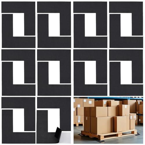 BENECREAT 20 marcador de Suelo Duradero En Forma de L, Adhesivo de Esquina para Marcar la Ubicación de 15x15x5cm para Escritorios de Oficina, Mesas, Pisos de Almacén, Negro