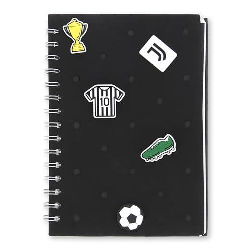 Juventus - Cuaderno con parches, cuadriculado, producto oficial