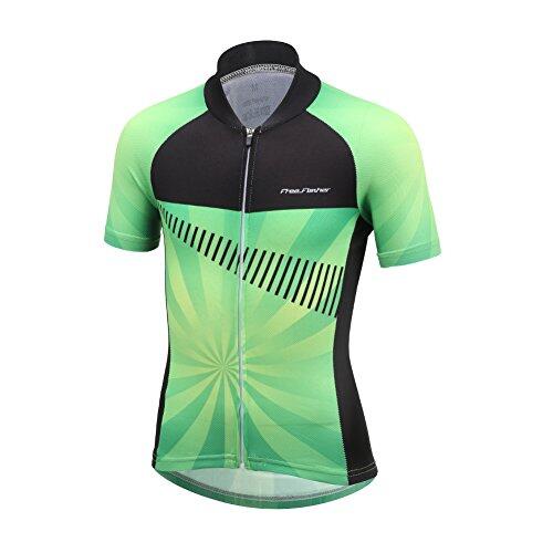 SXSHUN Conjunto de maillot de ciclismo para niños y niñas, manga corta, pantalón de ciclismo con acolchado 3D para el asiento, camiseta de ciclismo, Verde (maillot de ciclismo), 122-128