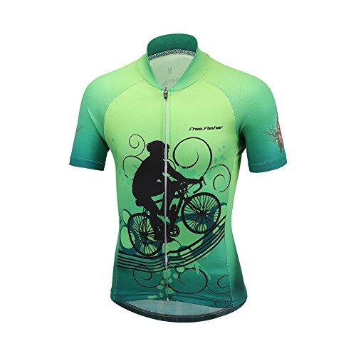 SXSHUN Conjunto de maillot de ciclismo para niños y niñas, manga corta, pantalón de ciclismo con acolchado 3D para el asiento, camiseta de ciclismo, Verde+negro (maillot de ciclismo), 134-140