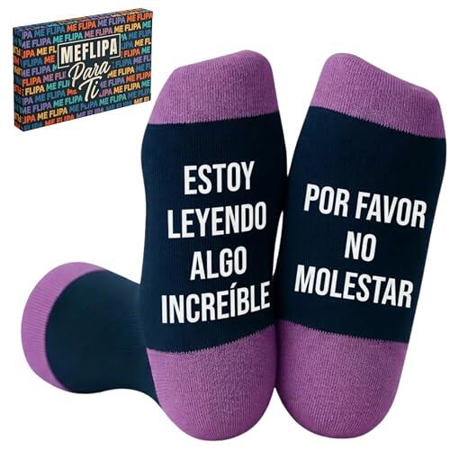 Regalos Originales para Mujer Amigas Calcetines Divertidos Ideas Regalo Cumpleaños Madre Amigo Invisible Original Personalizados Mama Abuela Amiga Novia Pareja Compañera Trabajo Profesora (LECTURA)