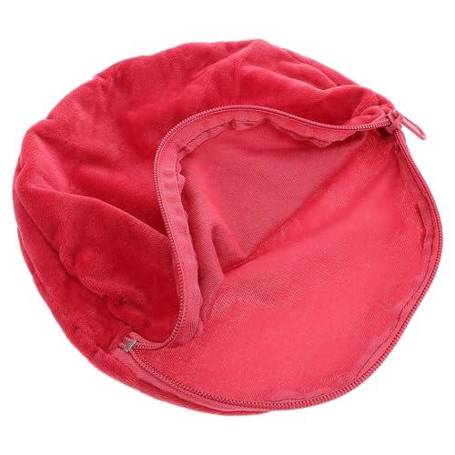 Hemobllo Funda Redonda para Bolsa de Agua Caliente de Franela, Cubierta Térmica Reutilizable, Tamaño Grande, Color Vino Tinto, Aislamiento contra Quemaduras, Protección para Almohadilla