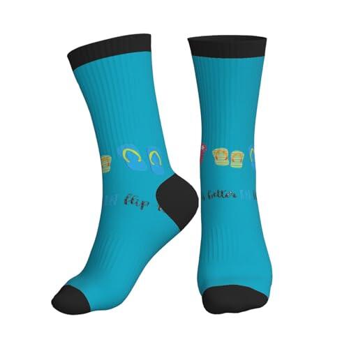 NImongt Chanclas de caligrafía, zapatos de playa con estampado de tubo medio, calcetines deportivos para hombres y mujeres, ligeros, antideslizantes, transpirables, para correr y hacer fitness, 3