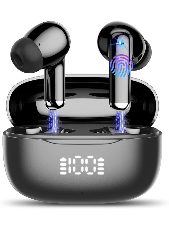 2026 Auriculares Inalambricos Bluetooth 5.4, Cancelacion de Ruido Cascos Bluetooth, HiFi Estéreo con Micrófono HD, Pantalla LED, 40H de Autonomía, Auriculares Deportivos in Ear, IP7 Impermeable, USB-C