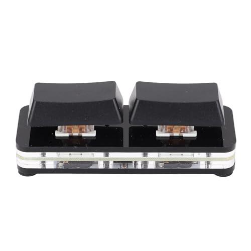 Tomantery Teclado para Juegos Personalizable de 2 Teclas con Luces RGB, Teclado Mecánico Compacto con Cable Tipo C con Función de Memoria para Control Industrial, Laboratorio (ABS, portátil) (Negra)