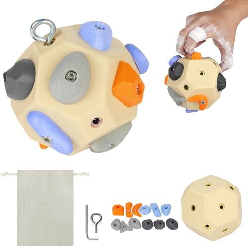 APXEL Bloque de Escalada Hecho a Mano, 11 * 11cm, Bloque de Boulder Hecho a Mano-Mejora la Fuerza y la Precisión, Bola 3D de Boulder para Escalada para Entrenamiento de Fuerza de Agarre