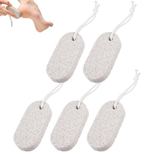 5 Piezas Piedra Pómez Natural para Pies 9 x 4.5 cm, Piedra Pomez para Pies, Color Gris, Herramientas de Pedicura de Lava Eliminar la Piel Muerta, Exfoliación Natural Lima Eliminar la Piel