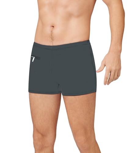 Trendy Boy Bañador Corto para Hombre Pantalones Cortos de Secado Rápido Boxer de Natación Hombre (5XL, LA660-Grey)