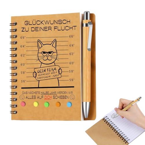 Regalo de despedida para colegas y profesores, set de regalo de despedida con cuaderno y bolígrafo para educadores y amigos, ideal para jubilación y agradecimiento, regalo pequeño y creativo para