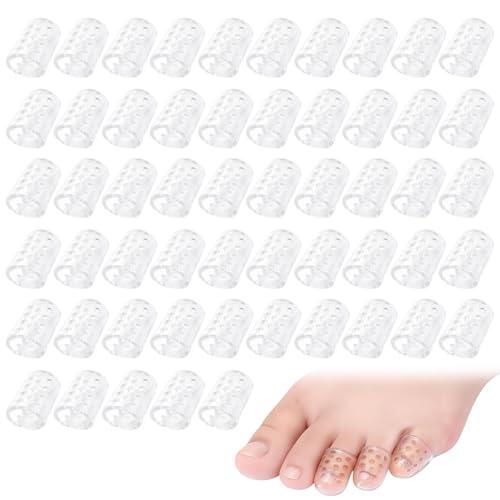 Wcawnlt Protección de Dedo Del Pie Transparente, Protectores de Dedos de los Pies de Silicona Suave Antifricción, Gel Flexible Transpirable, Pack 55 Piezas para Uso Diario y Calzado Ajustado
