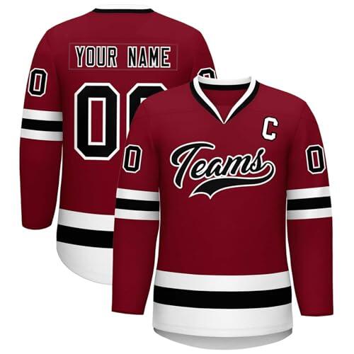 Camiseta de Hockey Personalizada con tu Nombre/Equipo/número/Logo Diseña tu Camiseta Hockey Hielo Personalizada para Niños y Adultos