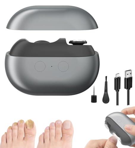 2026 Clipper De Uñas Inteligente Para Personas Mayores,Clippers de Uñas Eléctricas,Clipper de Uña Eléctrica con Luz Led, Trimmer de Uña Indoloras para Uñas Gruesas, Artritis (Gris)