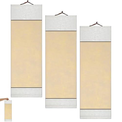 HXLPOWER Papel de arroz para caligrafía y Pintura – 3 Rollos con diseño Antiguo, tamaño 90x32 cm Arte, proyectos personales y decoración Vintage