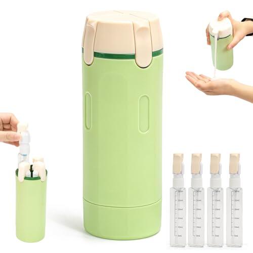 Set de botellas dispensadoras de viaje 4 en 1: botellas exprimibles rellenables a prueba de fugas para artículos de tocador - contenedores de viaje portátiles para champú, loción, acondicionador y
