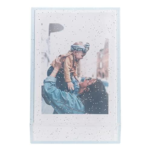KIMISS Caja de Almacenamiento de Fotos para Cámara Instantánea con Cordón para Muñeca para Tarjetas Fotográficas de 3 Pulgadas, Minifunda con Soporte para Fotos con Diseño único (Brillo transparente