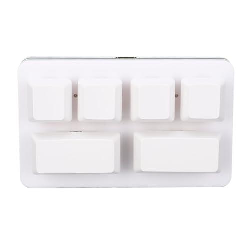 Tomantery Teclado Mecánico de Programación Macro, Pequeño, Portátil, RGB, 6 Teclas, Interruptor Rojo para Juegos, Material de Oficina, Acrílico ABS