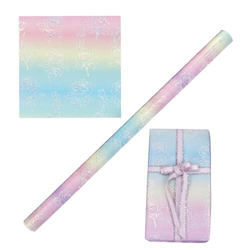 Papel de regalo – 43 x 300 cm, papel de regalo festivo, hojas degradadas