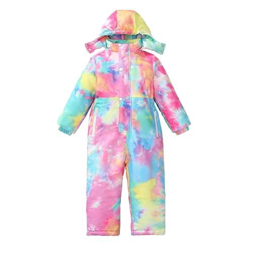 Niños Niños Niñas Invierno Espesar Abrigo Extraíble Chaqueta Traje de Nieve Niño a Prueba de Viento Cálido Mono Outwear Nieve desgaste, multicolor, 7-8 años