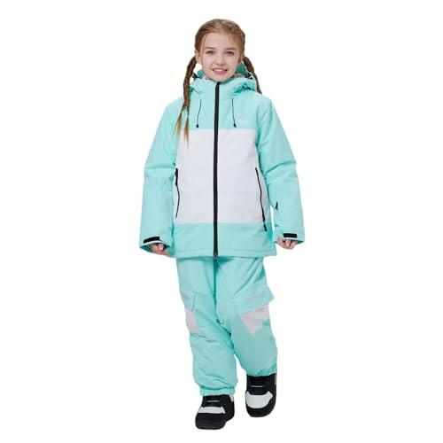 Traje de nieve para niños y niñas, ropa de esquí para deportes de invierno, actividades al aire libre con rendimiento térmico, azul, 13-14 años