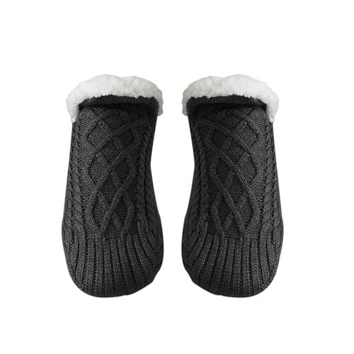 TFixol Calcetines de suelo acolchados y gruesos, con parte inferior, cálidos, para interiores, hogar, boca en V, para hombres y mujeres