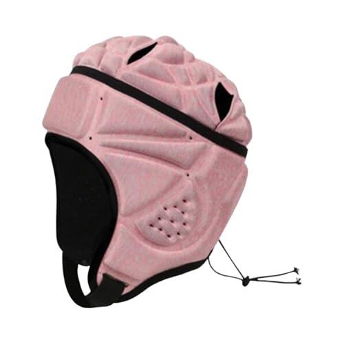 ALCXAZS Casco Suave Ajustable para Portero de fútbol, Transpirable y cómodo para el Campo. Casco de Rugby, Protector Cabeza para Rugby y fútbol, Rosa, 42x20cm