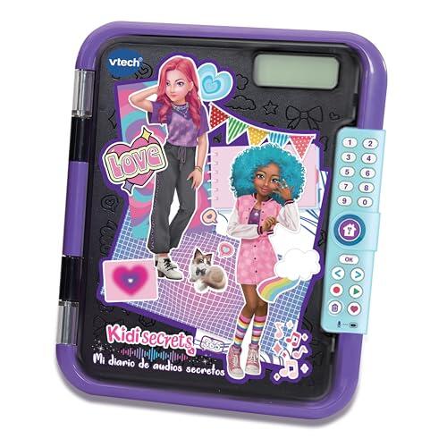 VTech - KidiSecrets 365 Mi Diario de audios Secretos, Color Negro, Guarda 365 Notas de Voz, Código Secreto, Personalizable, Incluye Cuaderno y rotulador, Regalo niños +5 año, Versión ESP