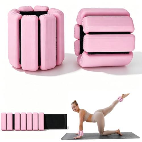 Zencantorous Pesas de Muñeca, 2 Piezas (0,225 kg/0,45 kg), Pulsera Pesos Ajustable, Pesas para Tobillos, Pesas para Muñecas, Pesas Tobillos con Velcro, para Ejercicio, Caminar, Correr, Rosa