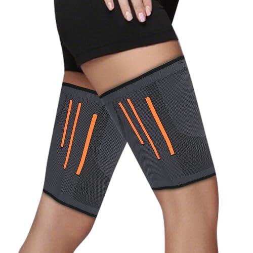 Beugo Manga de compresión de muslo (1 par), Thigh Wraps, Musleras Deportivas de Compresión Hombre/Mujer, Transpirable y Antideslizante, Musleras Elásticas para Recuperación Esguince, 2XL