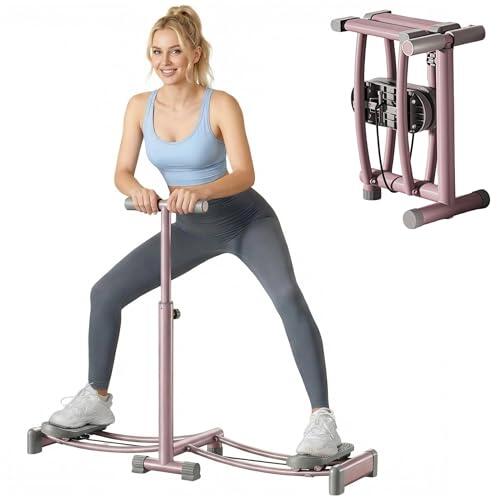Máquina de esquí simulada para entrenamiento de muslos con reposabrazos ajustables en altura, entrenador de suelo pélvico para mujer, dispositivo de entrenamiento plegable para abdominales, piernas