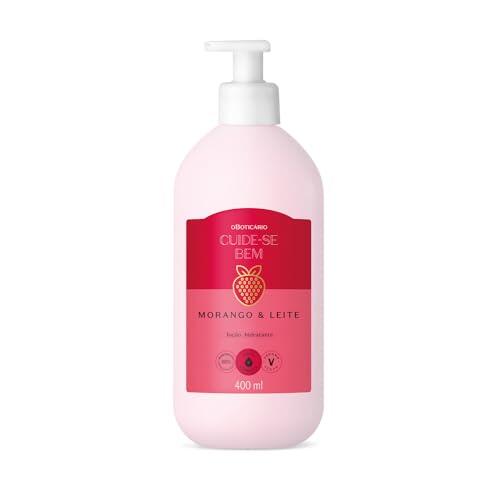 O Boticário Cuide-se Bem Fresa y Leche Loción Corporal I Crema Hidratante Corporal Perfumada Mujer 48 Horas de Hidratación Vegan, 400ml