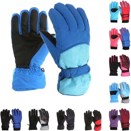 Generisch Guantes de esquí para niños, resistentes al viento, impermeables, guantes de nieve, guantes cálidos de invierno para niños y niñas, guantes infantiles para esquí, snowboard