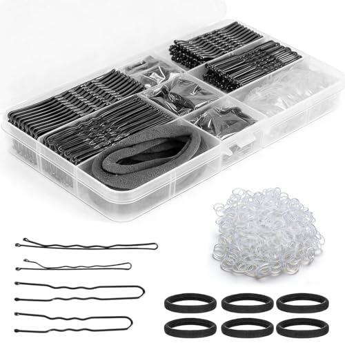 406 Pcs Horquillas Pelo Mujer, Horquillas para el Cabello, Pinzas Pelo Mujer, Horquilla Metal para el cabello, mujeres, con elástico para el cabellos