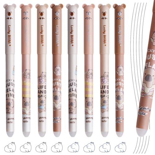 CHENBOOW Boligrafos Borrable,8 Piezas Juego de Bolígrafos Borrables,Boligrafos de Tinta Gel,Bolígrafos de Gel Borrables,Set de Bolígrafos Borrables,Bolis Borrables,Bolígrafos Gel,para Escuela