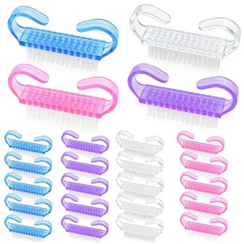 Cepillo de Uñas, 24 Piezas Cepillo para Limpiar Uñas, Kit de Limpieza para Uñas, Unisexo Nail Brush Plástico con Agarre para el Pulgar, exfoliante de uñas, cepillo de limpieza para manicura,pedicura